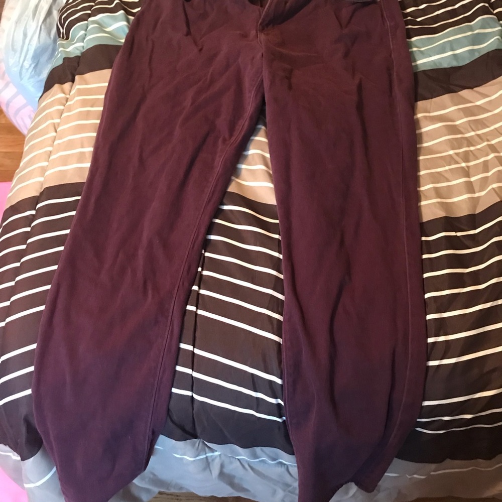 Maroon skinny jeans